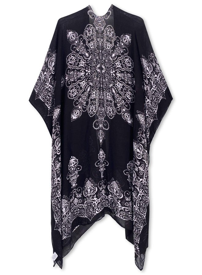 Moss Rose Women's Beach Cover up Swimsuit Kimono Cardigan with Bohemian Floral Print - Image 5